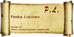 Peska Luciusz névjegykártya